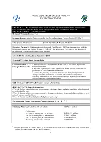 1 Fao/Global Environment Facility Project Document