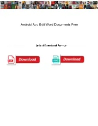 Android App Edit Word Documents Free