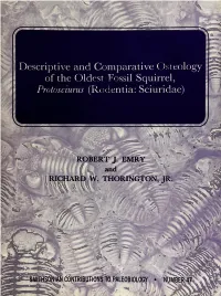 Descriptive and Comparative Osteology of the Oldest Fossil Squirrel, Protosciurus (Rodentia: Sciuridae)