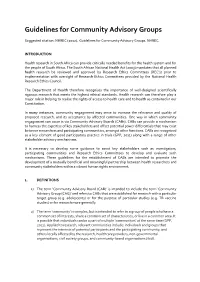 Guidelines for Community Advisory Groups