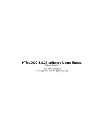 HTMLDOC 1.8.27 Software Users Manual ESP-003-20060801