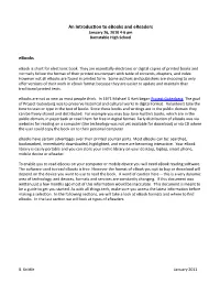 Introduction to Ebooks and Ebook Readers