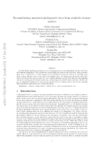 Reconstructing Unrooted Phylogenetic Trees from Symbolic Ternary Metrics