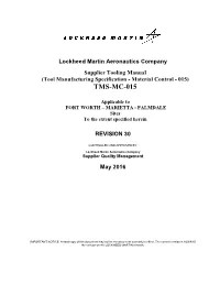 TMS-MC-015 Revision 30 Page 2 of 104 01 April 2016 * REVISED ** ADDED ______