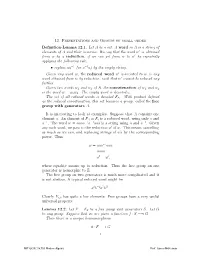 18.703 Modern Algebra, Presentations and Groups of Small