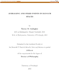 Averaging and Fixed Points in Banach Spaces