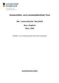 Der "Unmoralische" Anschluß