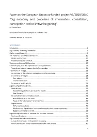 Gig Economy and Processes of Information, Consultation, Participation and Collective Bargaining"
