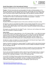 International Context for Audio Description