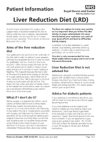 Liver Reduction Diet (LRD)