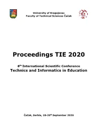 Proceedings TIE 2020