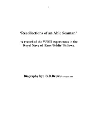 'Recollections of an Able Seaman'