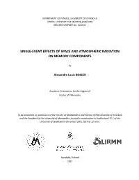 Single-Event Effects of Space and Atmospheric Radiation on Memory Components