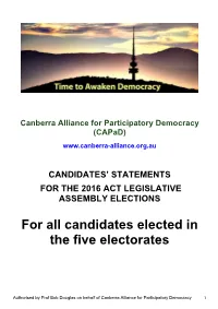 Statements from All Elected Candidates