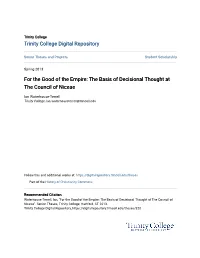 The Basis of Decisional Thought at the Council of Niceae