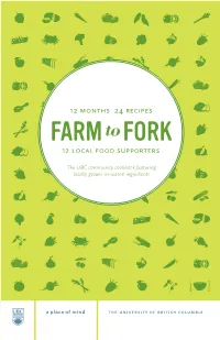 UBC Farm to Fork Cookbook