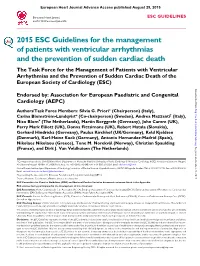 2015 ESC Guidelines for the Management of Patients