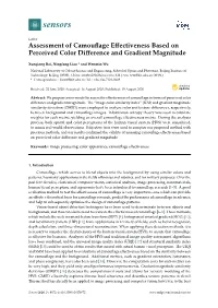 Assessment of Camouflage Effectiveness Based on Perceived Color Difference and Gradient Magnitude