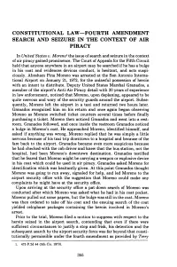 Constitutional Law-Fourth Amendment Search and Seizure in the Context of Air Piracy