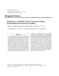 Evaluation of Clinical Colon Carcinoma Using Activity-Based Proteomic Profiling Melissa C
