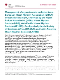 Management of Asymptomatic Arrhythmias