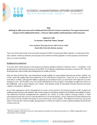 Marking the 40Th Anniversary of the Additional Protocols to The