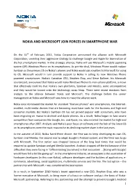 Nokia and Microsoft Join Forces in Smartphone War