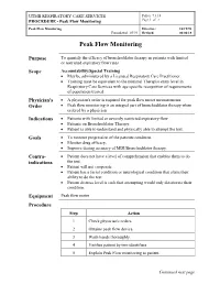 Peak Flow Monitoring Page 1 of 3