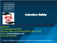 Principles of Autoclave Operation