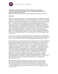 Public Access Policies for Science and Technology Funding Ag