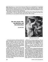 Recollections and Reconstructions