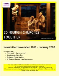 Edinburgh Churches Together Warmly Invite You to Our Service Held for the Week of Prayer for Christian Unity