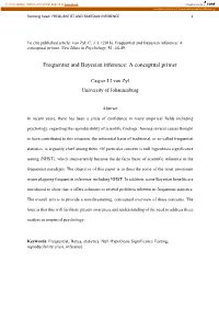 Frequentist and Bayesian Inference 1