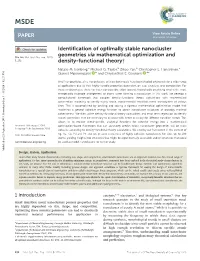 Identification of Optimally Stable Nanocluster Geometries Via
