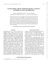 Lactoperoxidase: Physico-Chemical Properties, Occurrence, Mechanism of Action and Applications