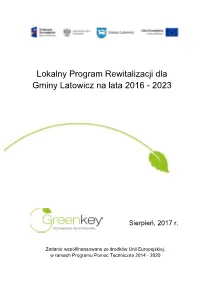 Lokalny Program Rewitalizacji Dla Gminy Latowicz Na Lata 2016 - 2023