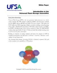 White Paper Introduction to the Universal Flash Storage Assocation