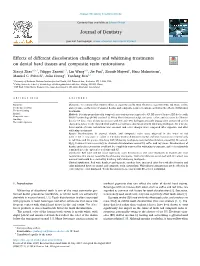 Effects of Different Discoloration Challenges and Whitening