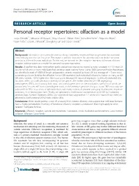 Personal Receptor Repertoires: Olfaction As a Model