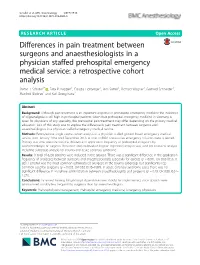 Differences in Pain Treatment Between Surgeons
