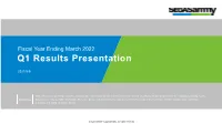 Fiscal Year Ending March 2022 Q1 Results Presentation