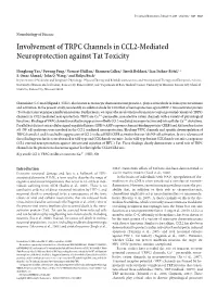 Involvement of TRPC Channels in CCL2-Mediated Neuroprotection Against Tat Toxicity