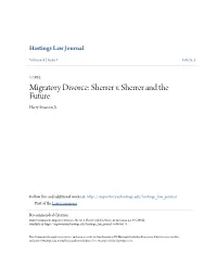 Migratory Divorce: Sherrer V