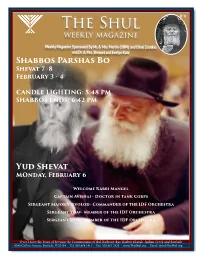 The Shul Weekly Magazine Weekly Magazine Sponsored by Mr