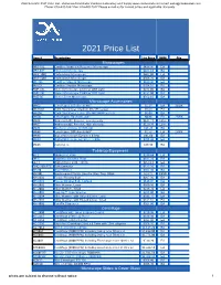 C&A Scientific 2021 Price List