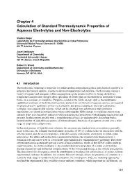 Chapter 4 Calculation of Standard Thermodynamic Properties of Aqueous Electrolytes and Non-Electrolytes