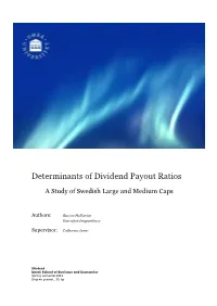 Determinants of Dividend Payout Ratios