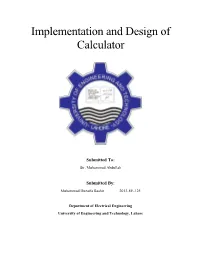 Implementation and Design of Calculator
