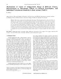 Mechanisms of Action of Antipsychotic Drugs Of