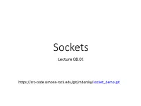 Sockets Lecture 08.01